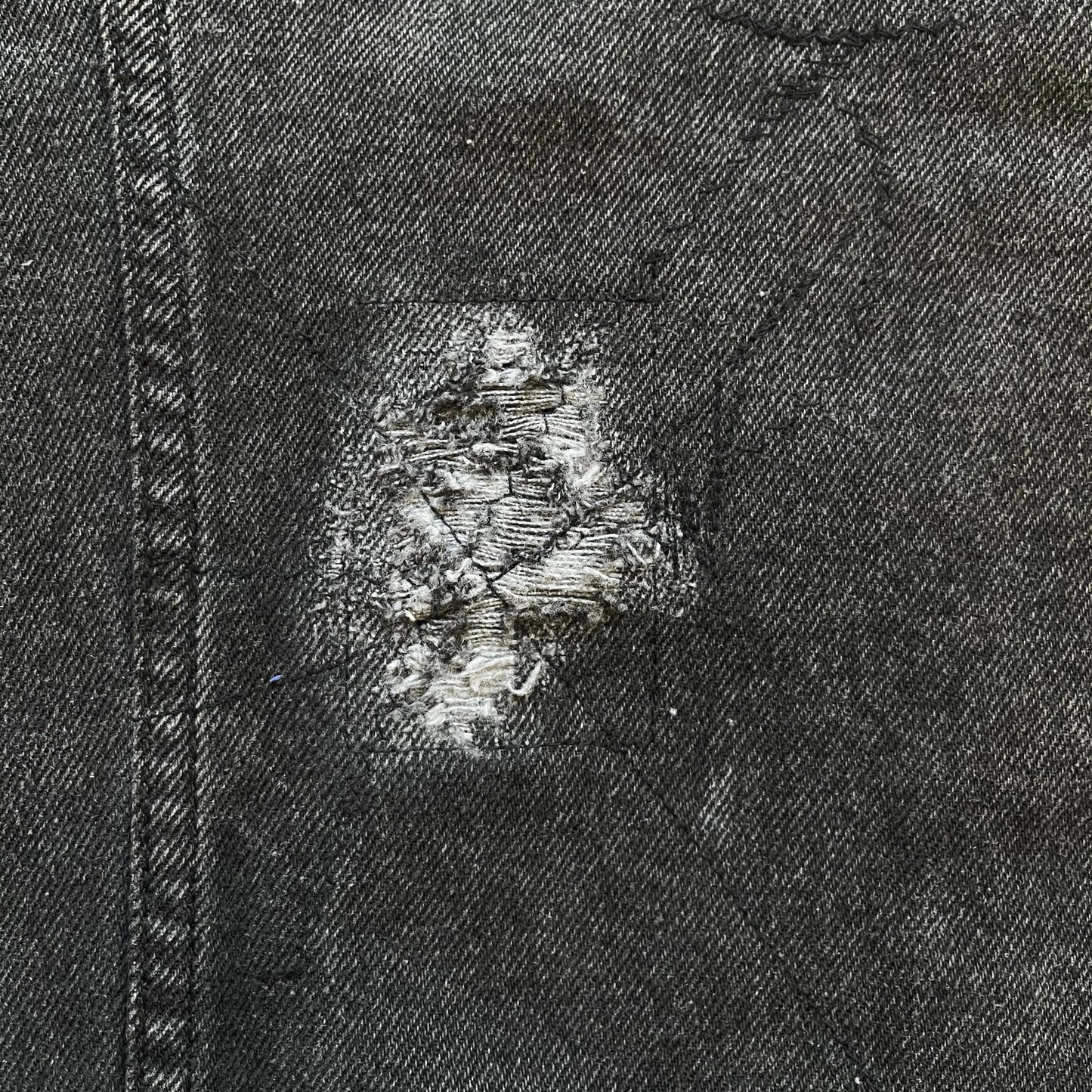 Boro Sashiko Distressed Denim Trucker Jacket - XL