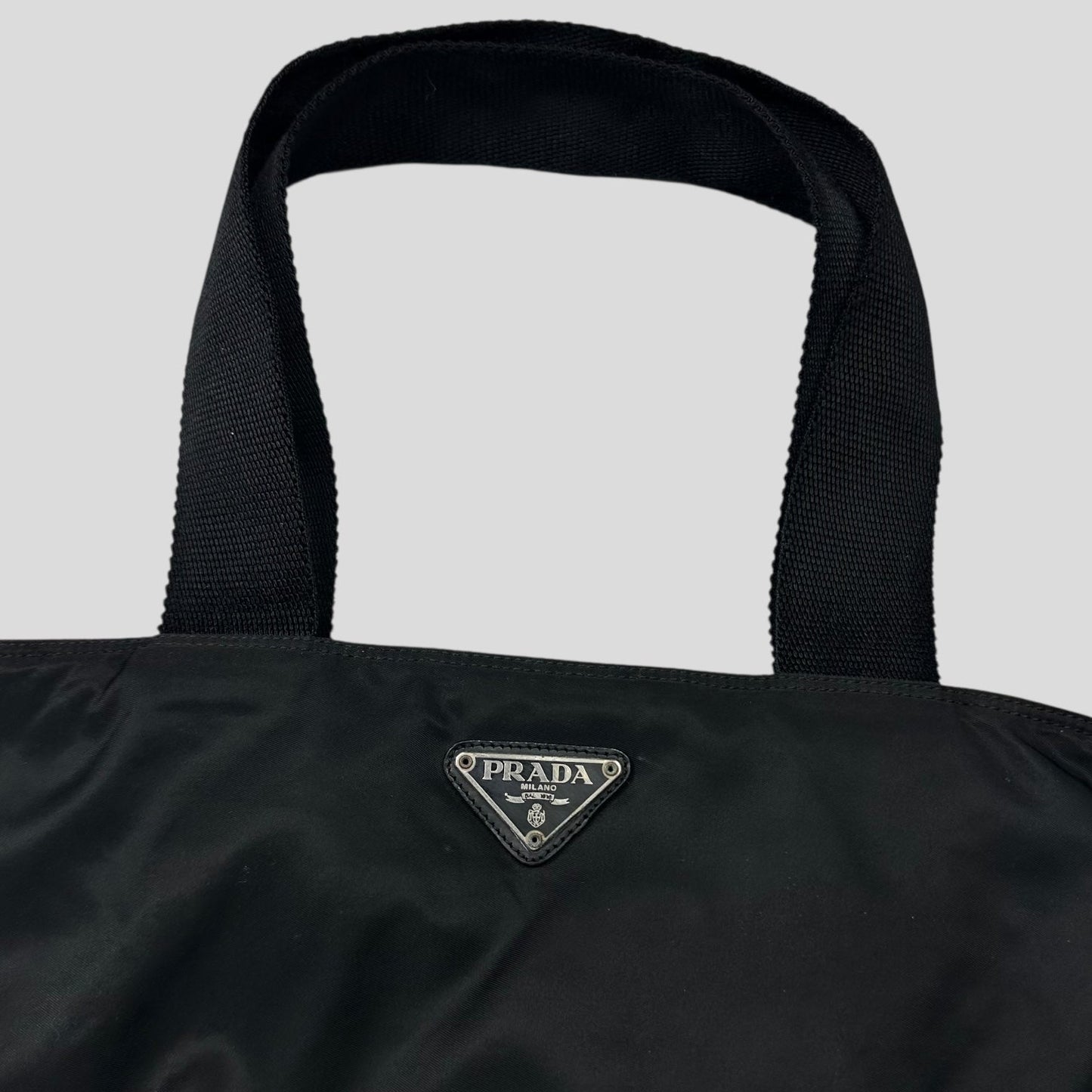 Prada Milano 90’s Black Nylon Tote Bag
