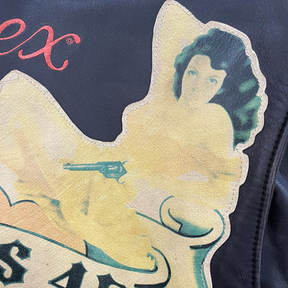 Avirex Leather Biker Motorcycle Jacket - S / M