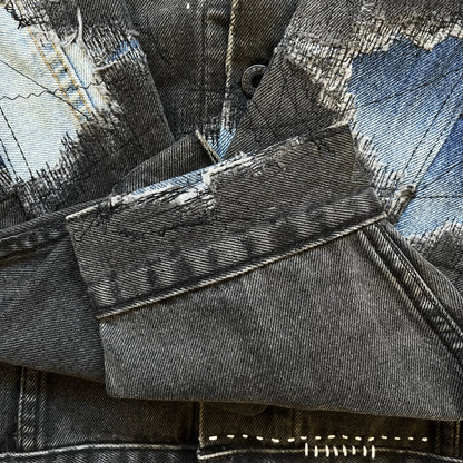 Boro Sashiko Distressed Denim Trucker Jacket - XL