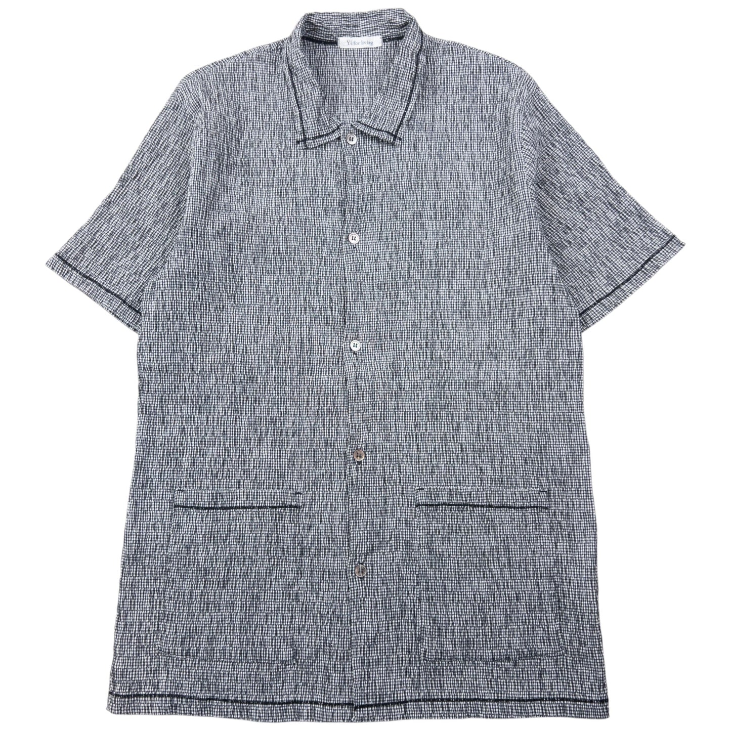 Vintage Yohji Yamamoto Checkered Ruched Button Up Shirt Size M