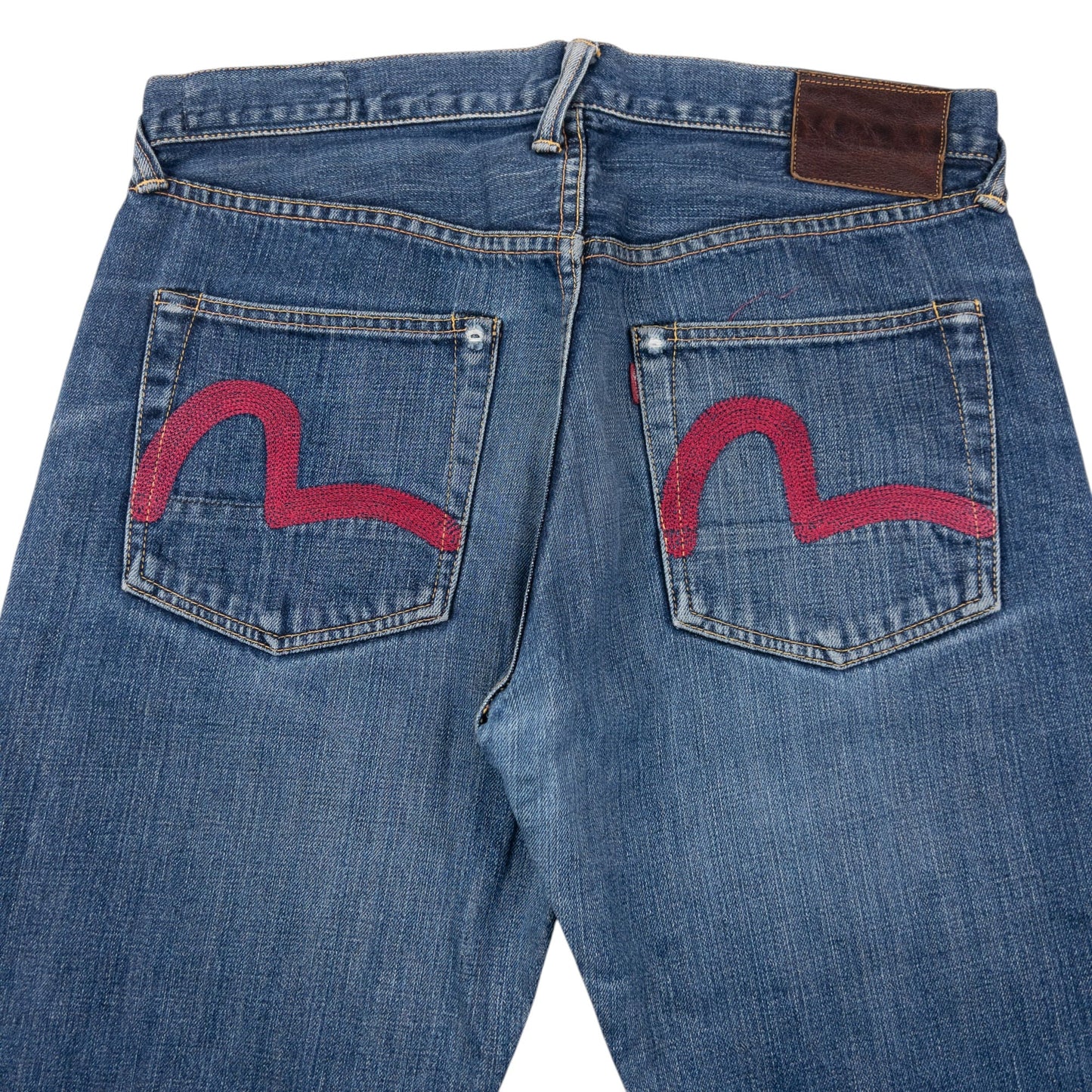 Vintage 90s Evisu Double Gull Embroidered Japanese Denim Jeans Size W33
