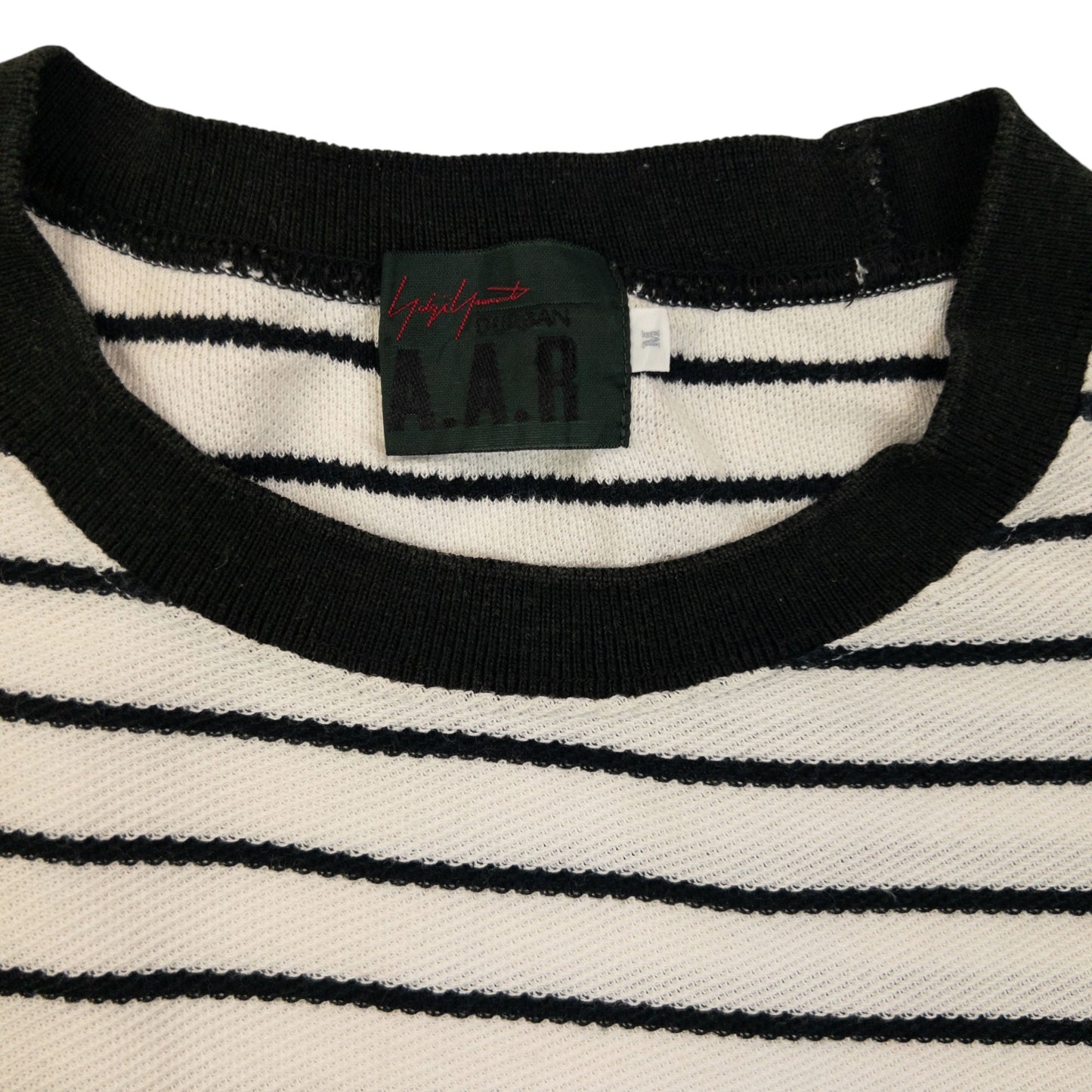Vintage 90s Yohji Yamamoto D'Urban A.A.R Striped Long Sleeve T Shirt Womens Size M | Medium, Black