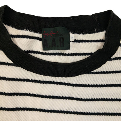 Vintage 90s Yohji Yamamoto D'Urban A.A.R Striped Long Sleeve T Shirt Womens Size M | Medium, Black