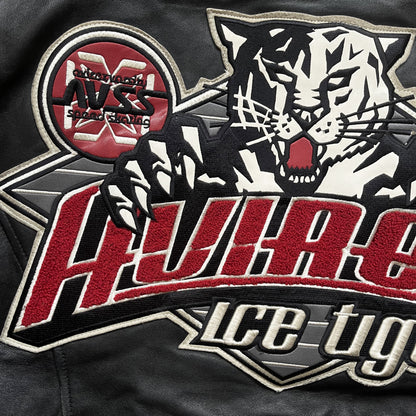 Avirex 'Ice Tigers' Leather Varsity Jacket - L