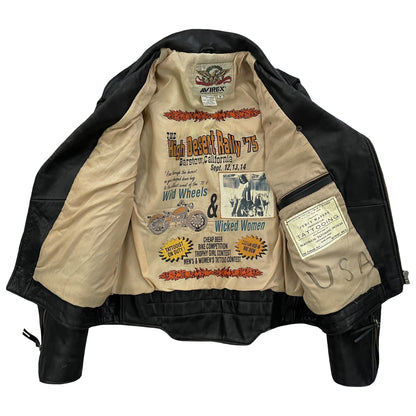 Avirex Leather Biker Motorcycle Jacket - S / M