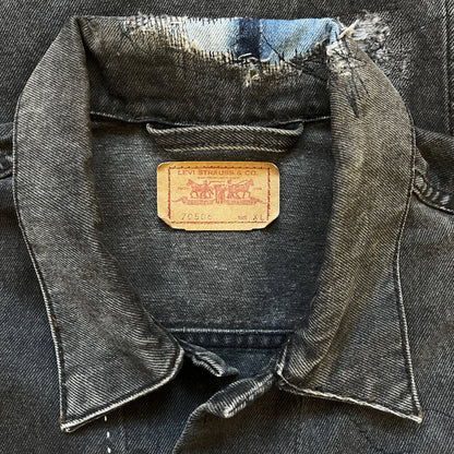 Boro Sashiko Distressed Denim Trucker Jacket - XL