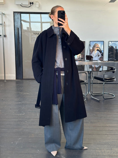 Vintage 1990s Wool Cashmere Belted Coat - L/XL