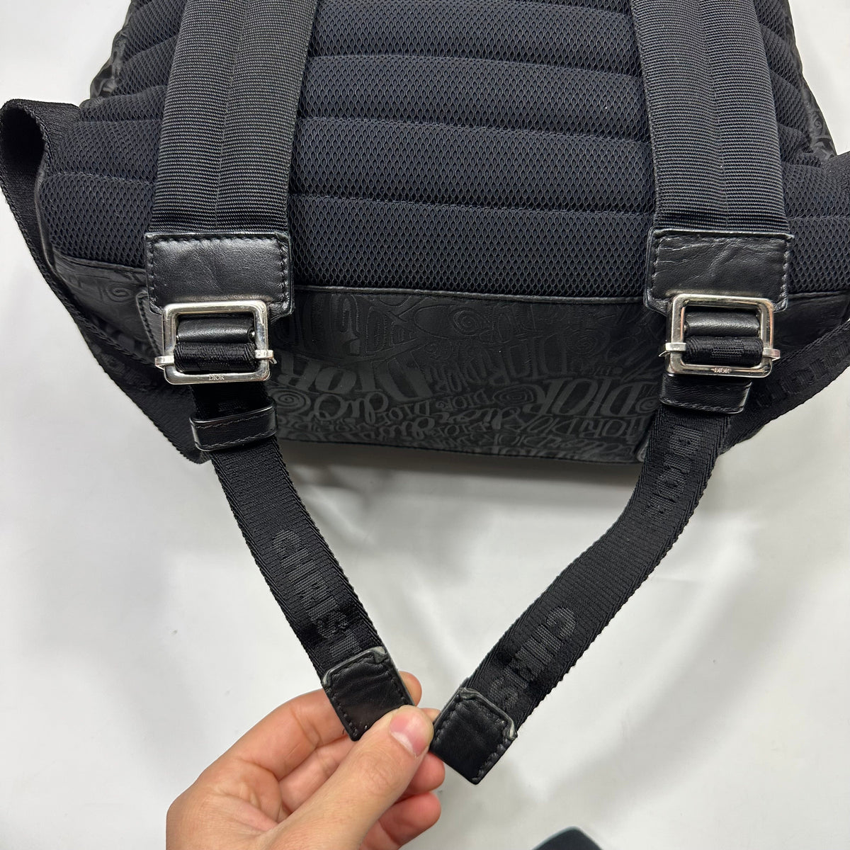 Dior x Stussy 2020 Riders Monogram Logo Nylon Backpack | O/S, Black