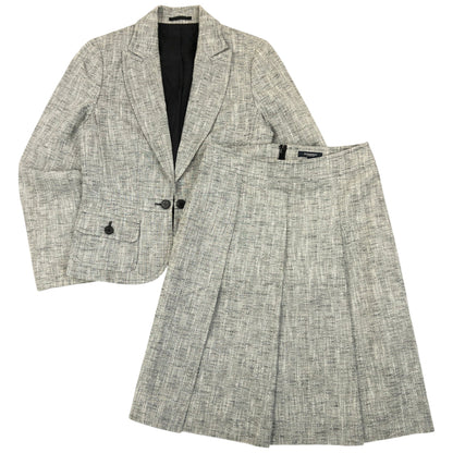 Vintage 2000s Burberry Jacket & Pleated Skirt Suit Set Womens Size M | Medium, Grey