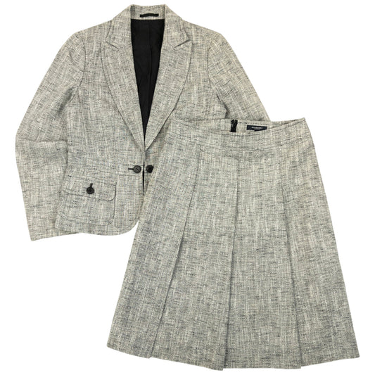 Vintage 2000s Burberry Jacket & Pleated Skirt Suit Set Womens Size M | Medium, Grey