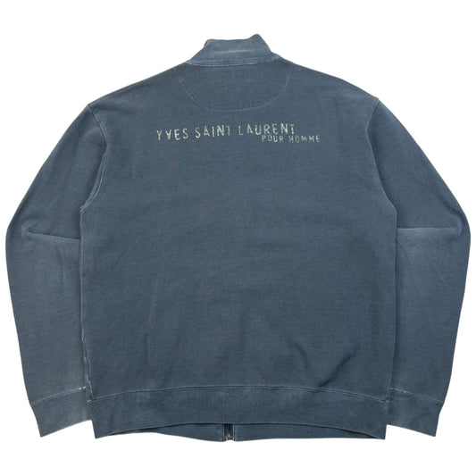Vintage 2000s YSL Yves Saint Laurent Zip Up Sweatshirt Size M | Medium, Grey