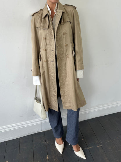 Yves Saint Laurent Pure Cotton Double Breasted Trench Coat - M
