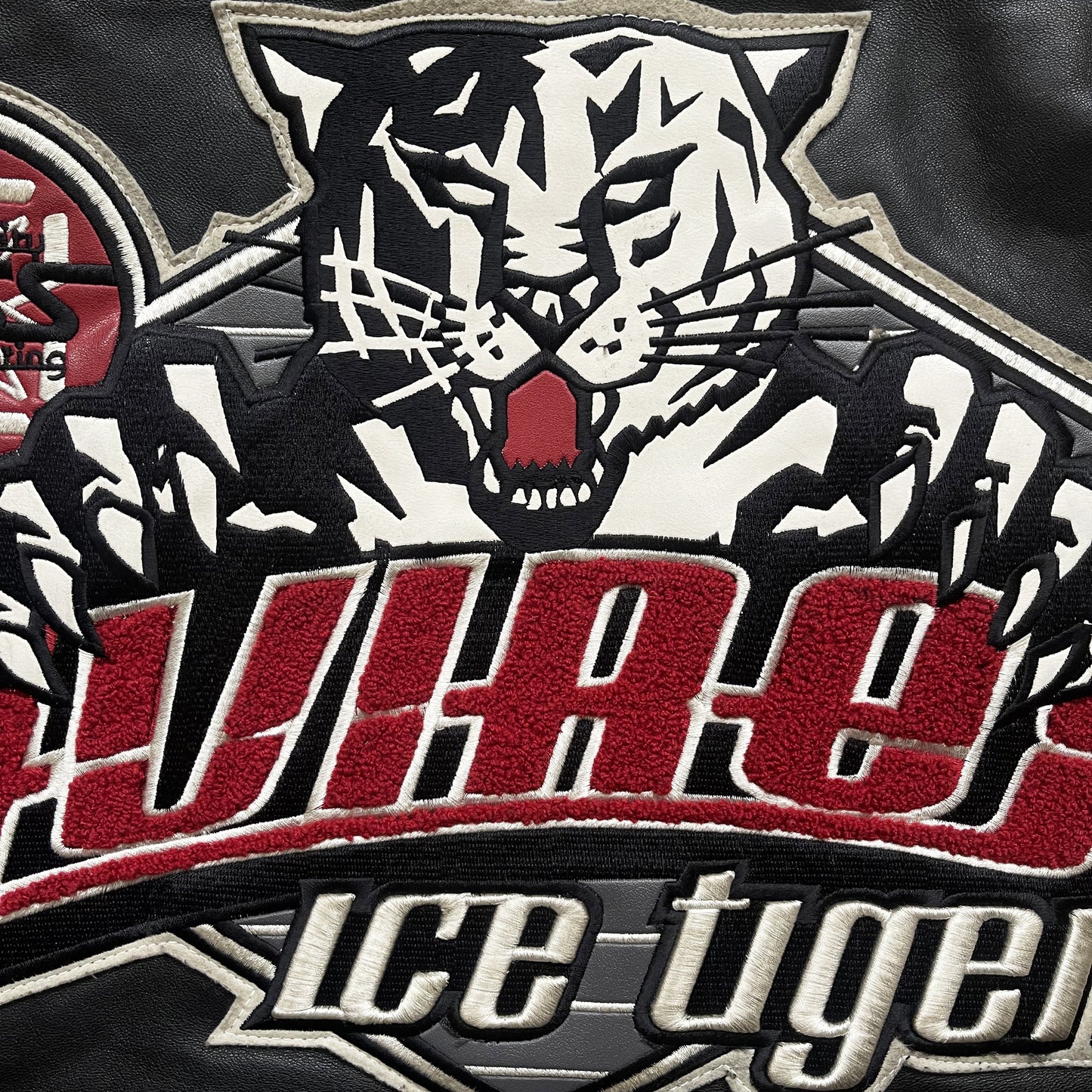 Avirex 'Ice Tigers' Leather Varsity Jacket - L