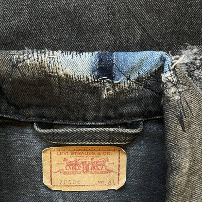 Boro Sashiko Distressed Denim Trucker Jacket - XL