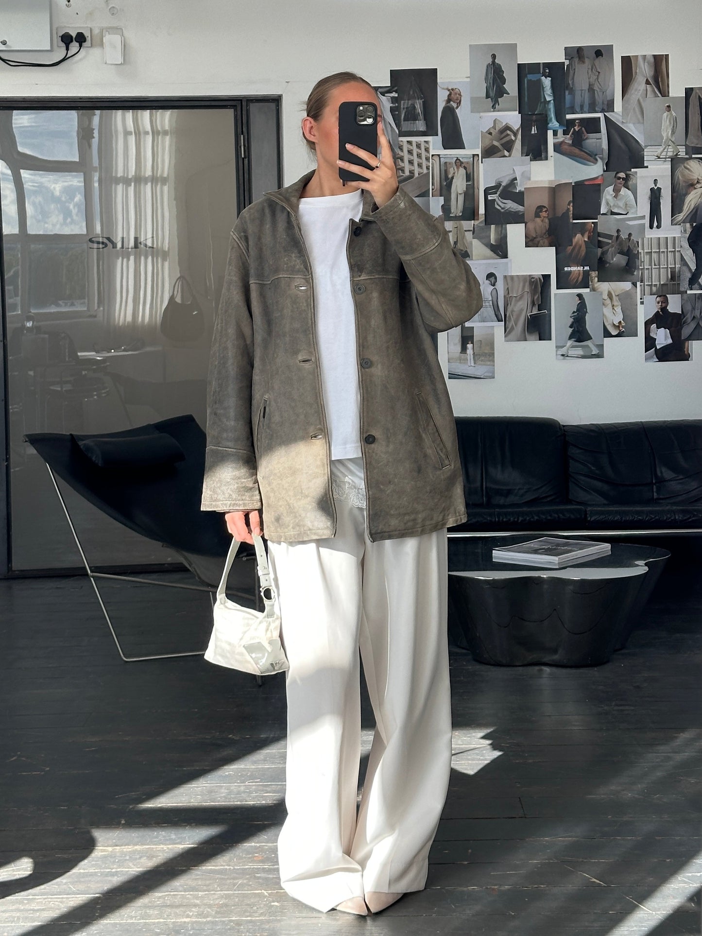 Italian Vintage 1990s Aged Leather Jacket - XL