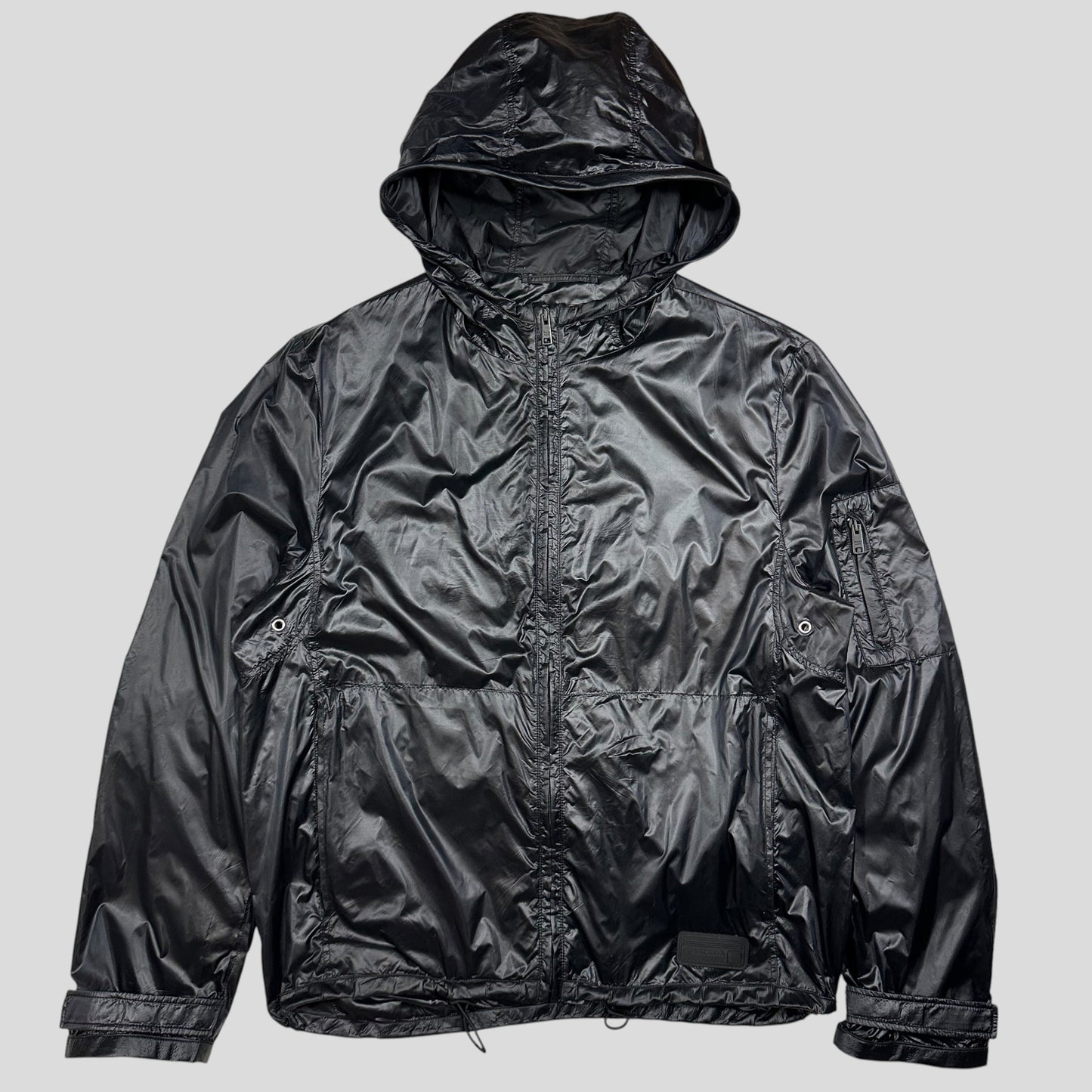 Prada Milano 2017 Rubberised Race Logo Technical Windbreaker - IT50 | Default Title, Black