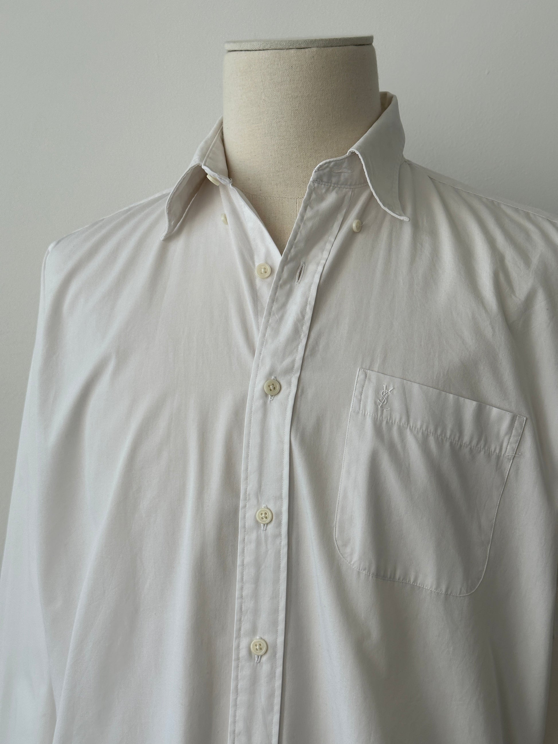 Yves Saint Laurent Pour Homme 2000s Cotton Logo Shirt -