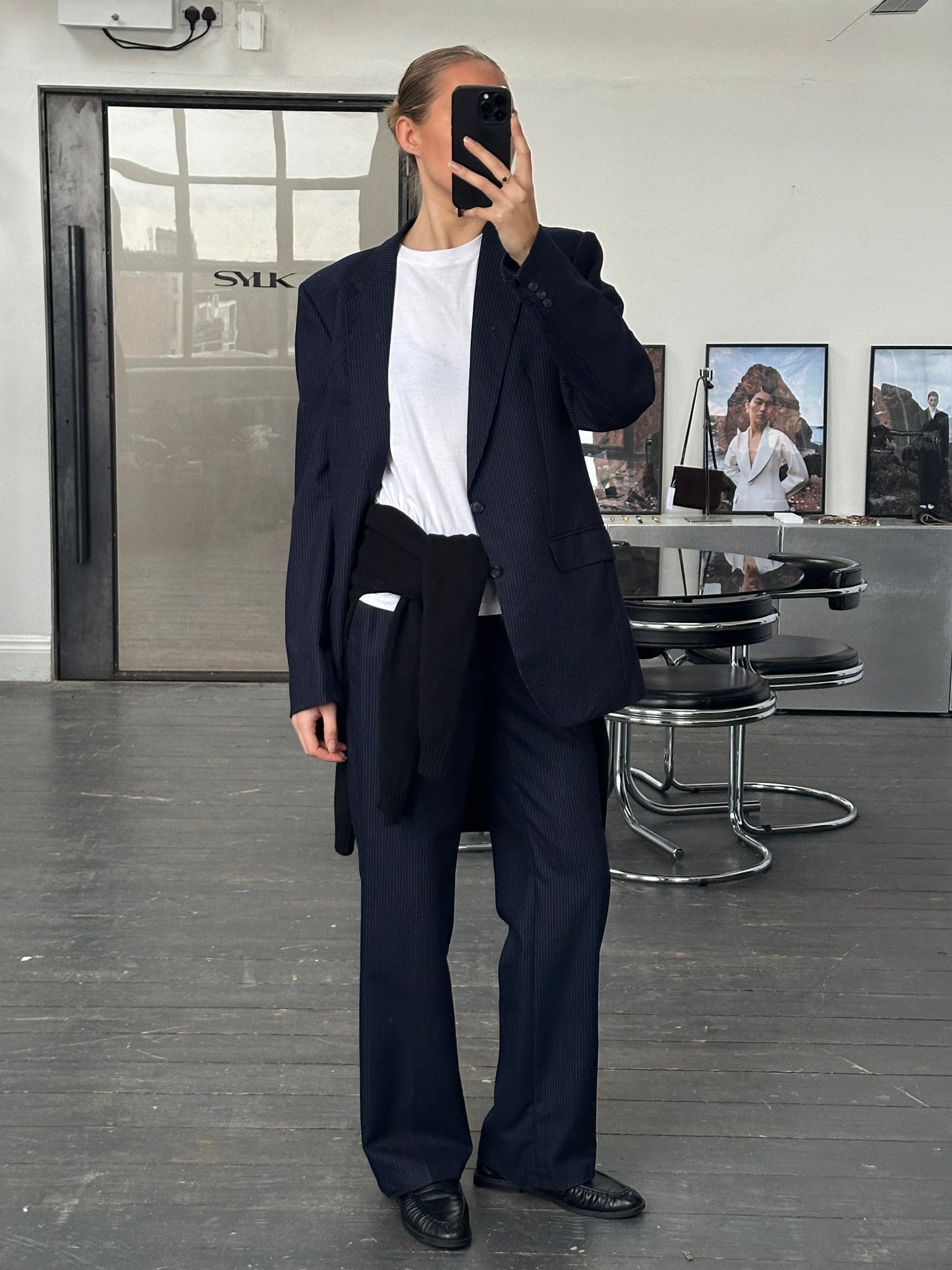 Vintage 1990s Pinstripe Pure Wool Suit - 40R/W28