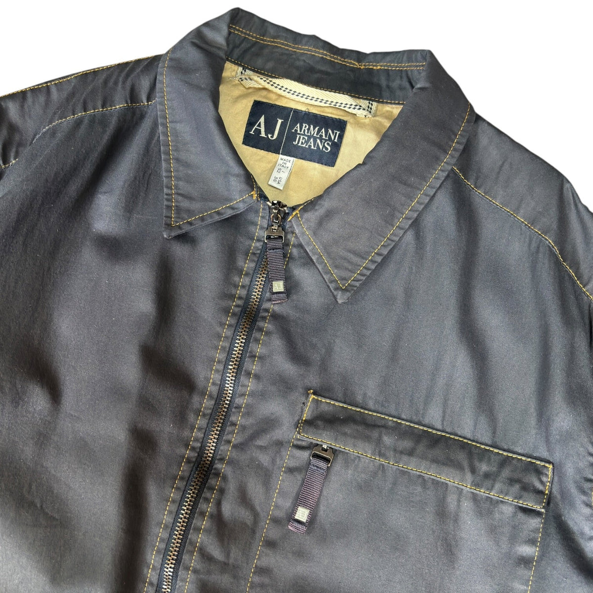 Armani Jeans 00’s Contrast Stitch Cropped Jacket L | Large, Black