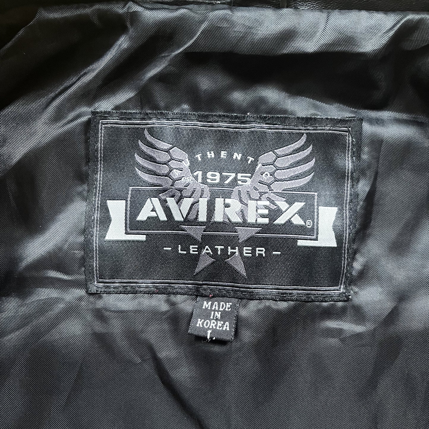 Avirex 'Ice Tigers' Leather Varsity Jacket - L