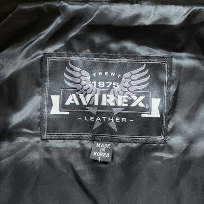 Avirex 'Ice Tigers' Leather Varsity Jacket - L