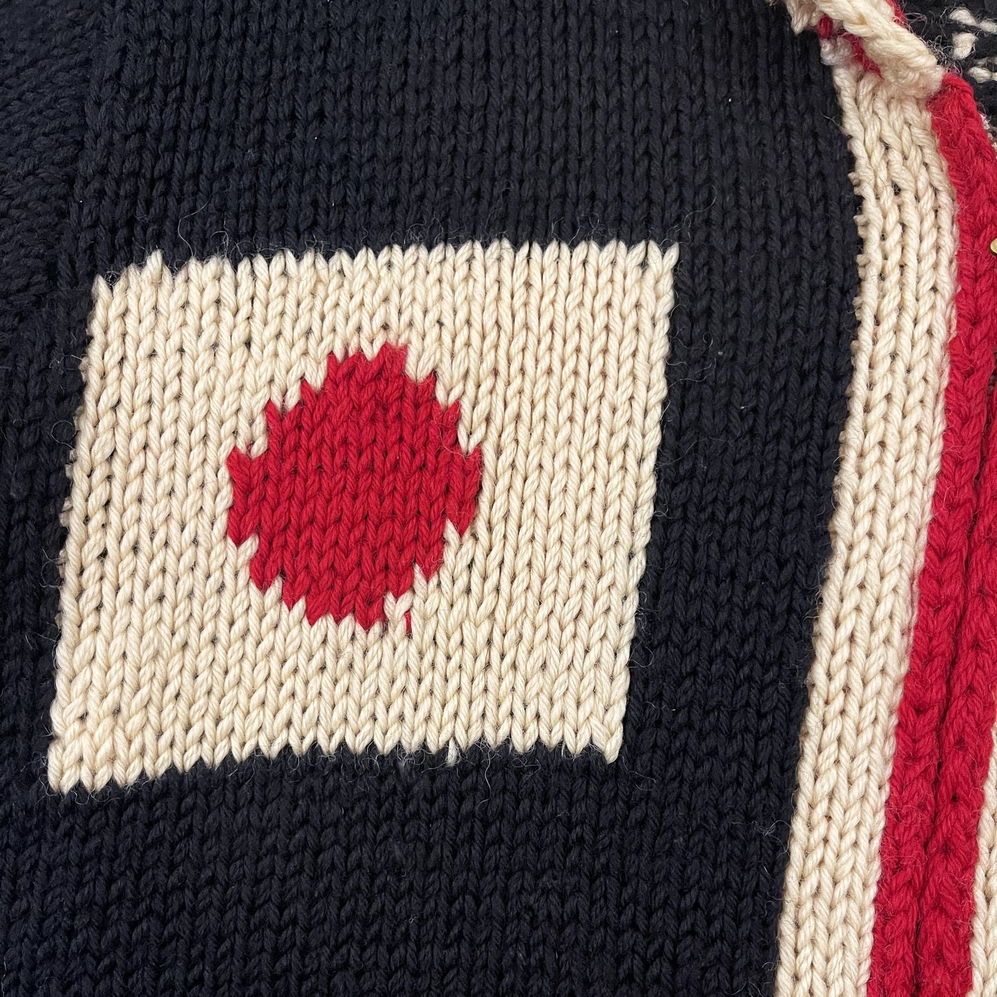 Evisu Dowluck Cowichan Knitted Cardigan - M | Medium, Black, Cream, Red