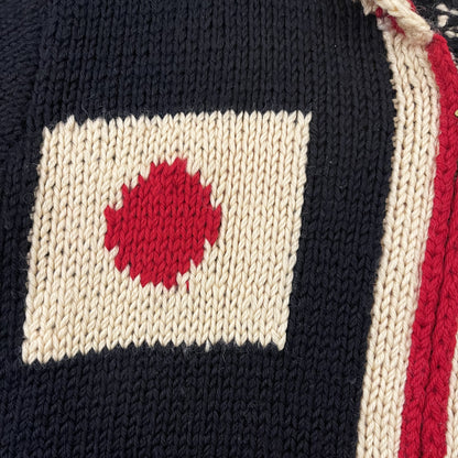 Evisu Dowluck Cowichan Knitted Cardigan - M | Medium, Black, Cream, Red