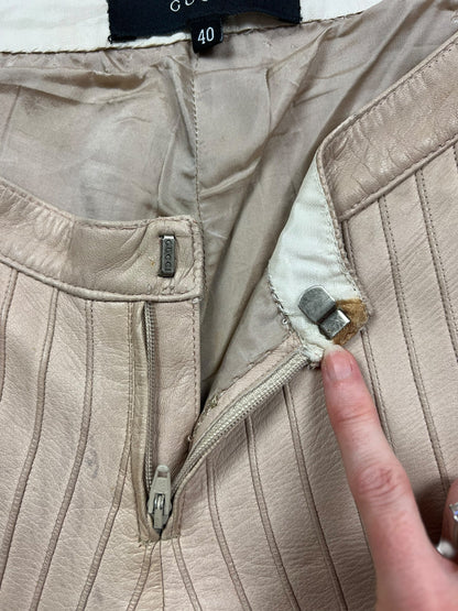 Gucci F/W 1999 leather pinstripe trousers Tom Ford era