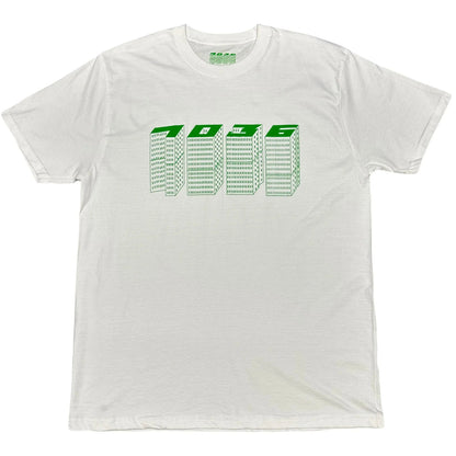 1036 High Rise Tee In White & Green ( L ) - 1036 Emporium