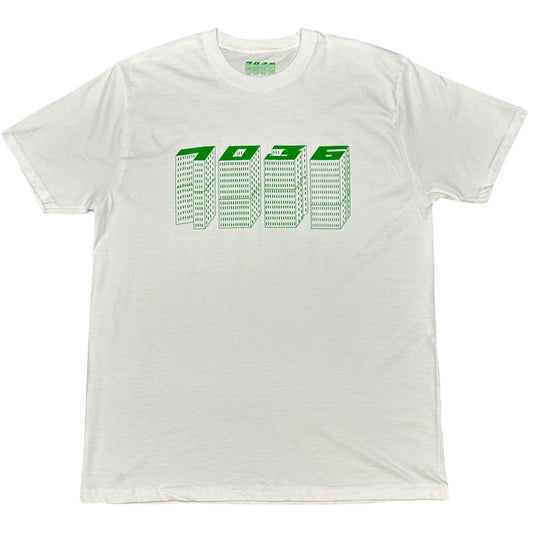 1036 High Rise Tee In White & Green ( L ) - 1036 Emporium