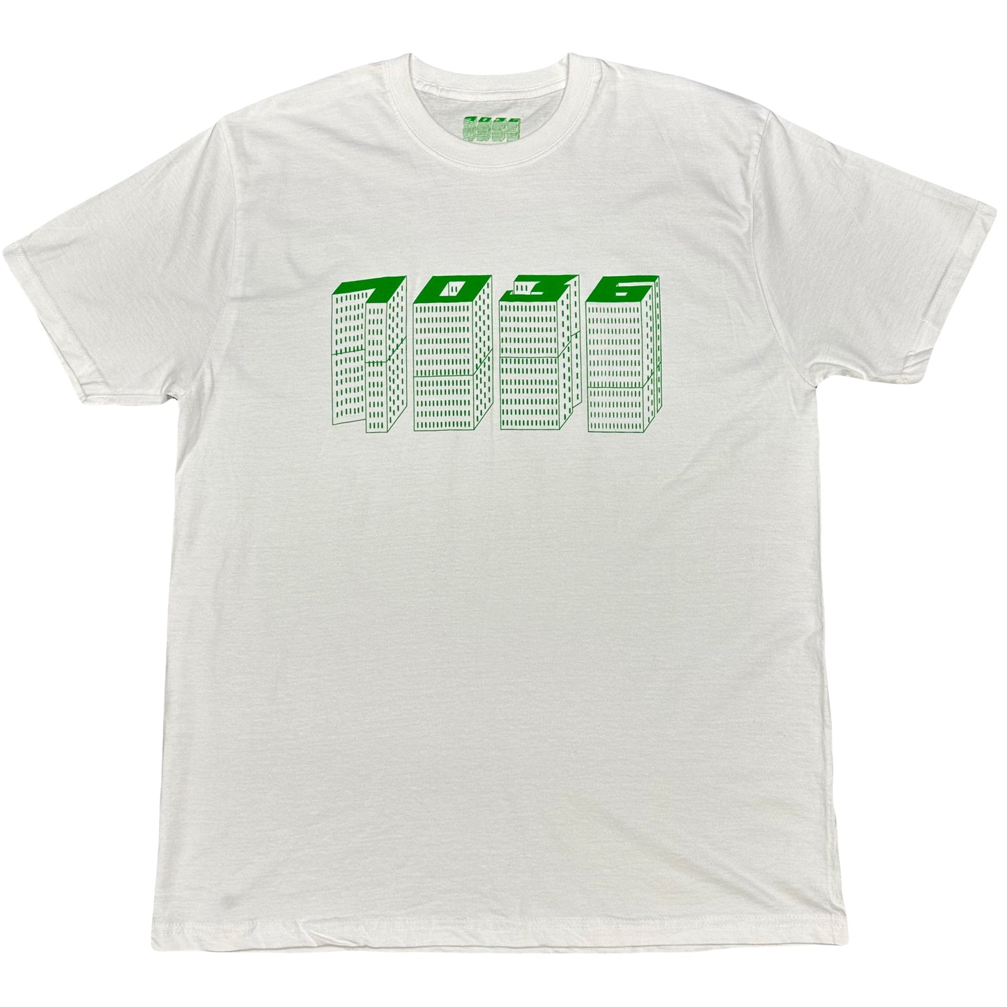 1036 High Rise Tee In White & Green ( M )