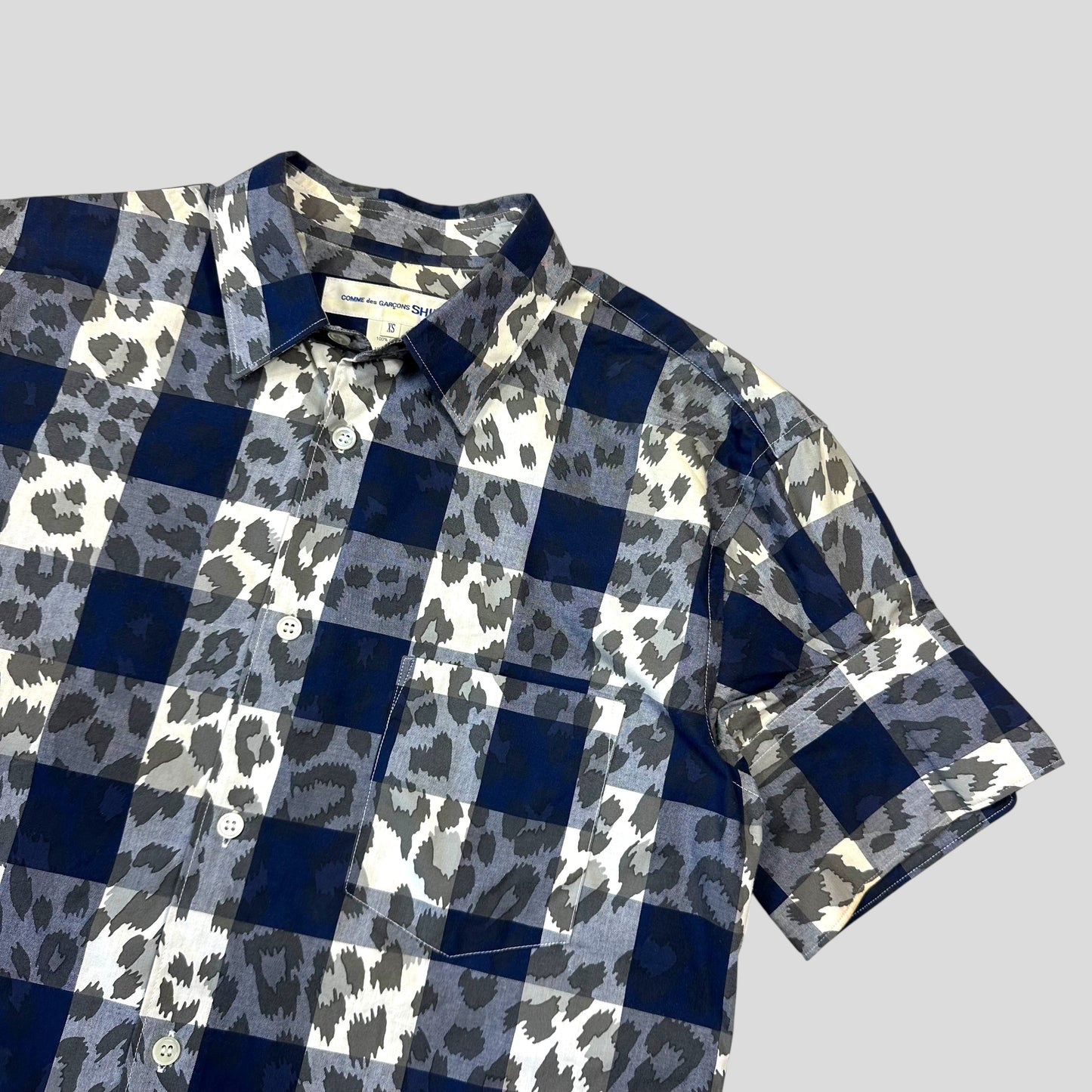 CDG SHIRT 00’s Camo Check Short Sleeve Shirt - S