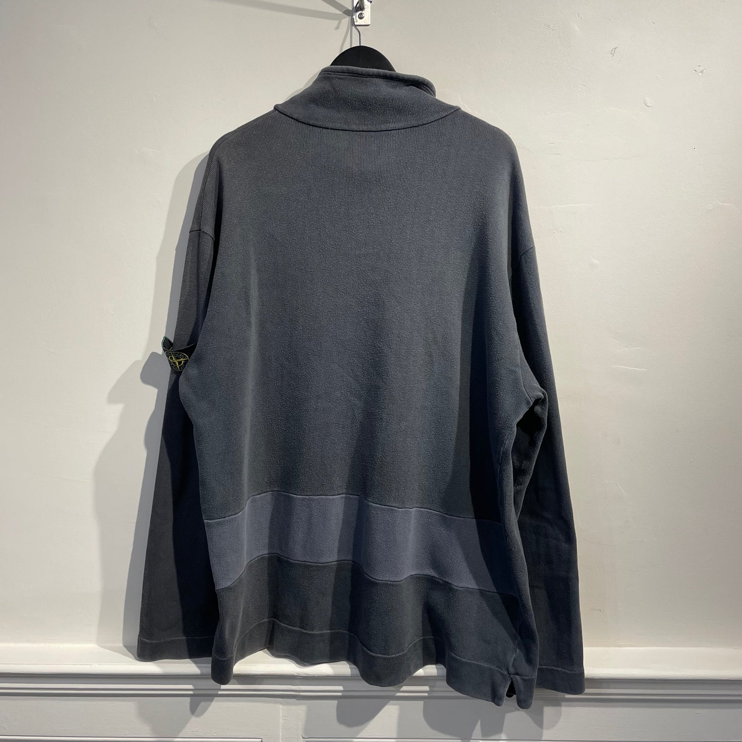 Stone Island Grey AW99 Button Collar Jumper | XX-Large, Grey