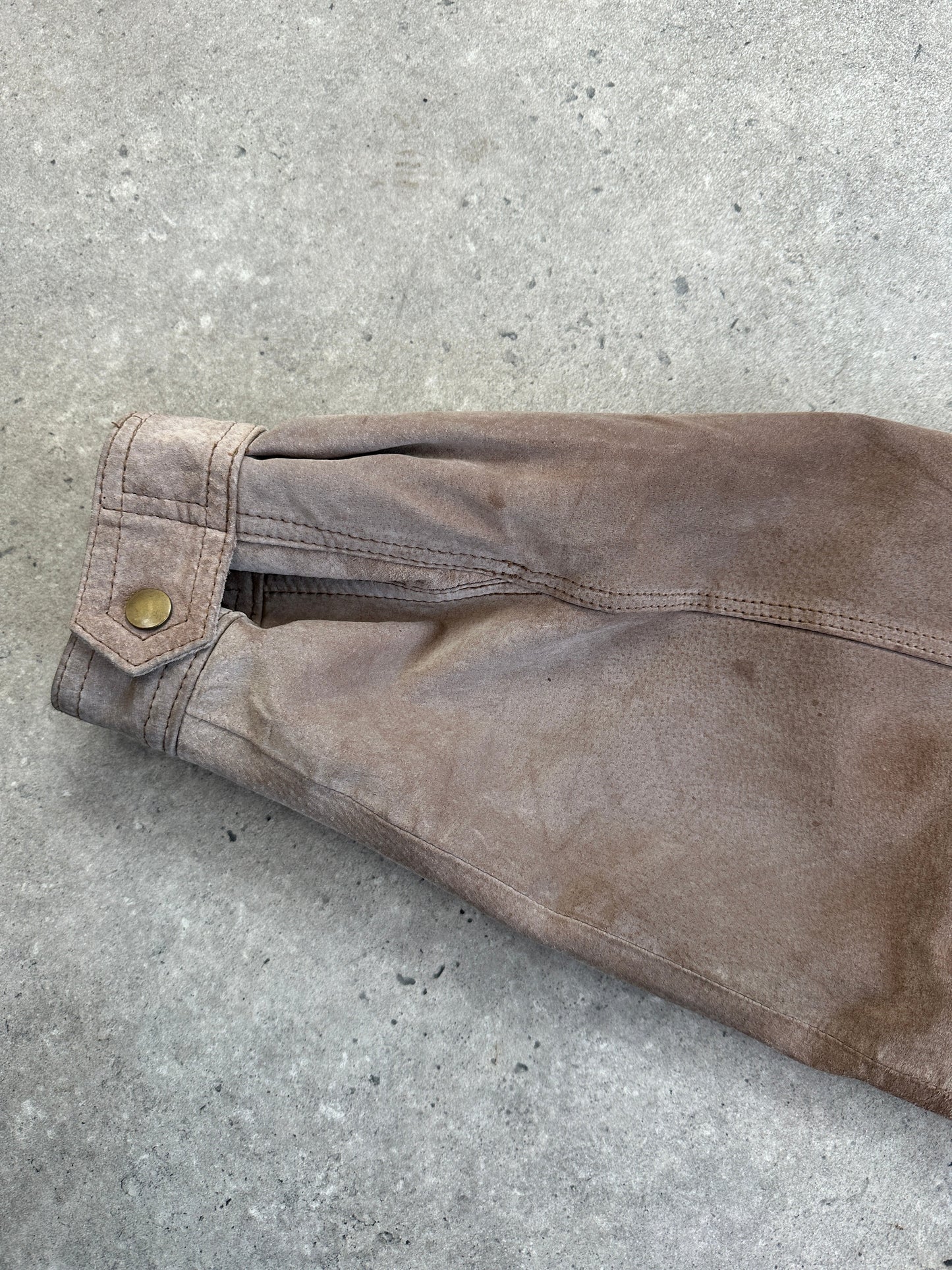 Vintage 1990s High Neck Suede Bomber Jacket - XL