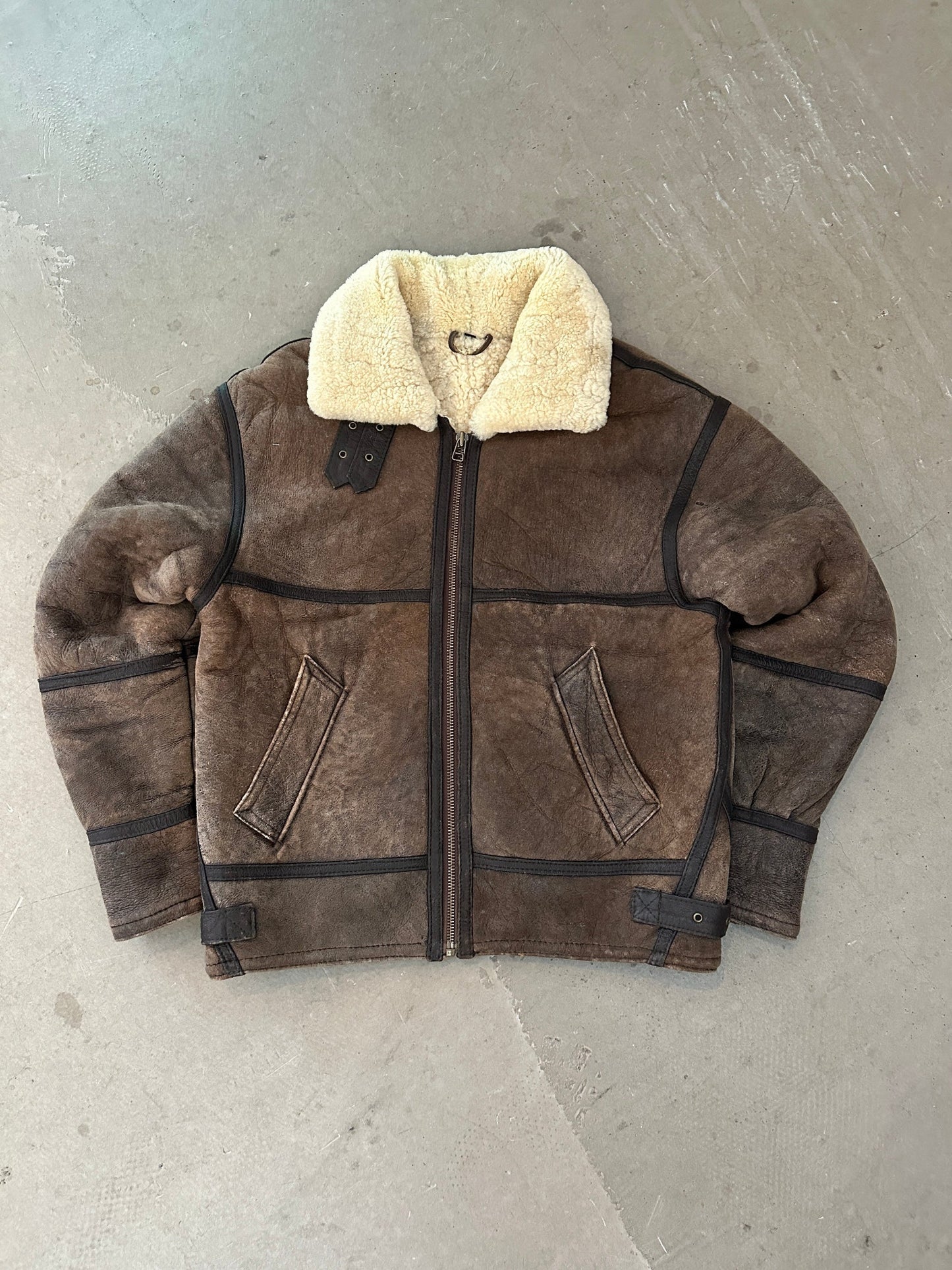 1970’s Wool Lined Shearling Coat - L | Default Title, Red