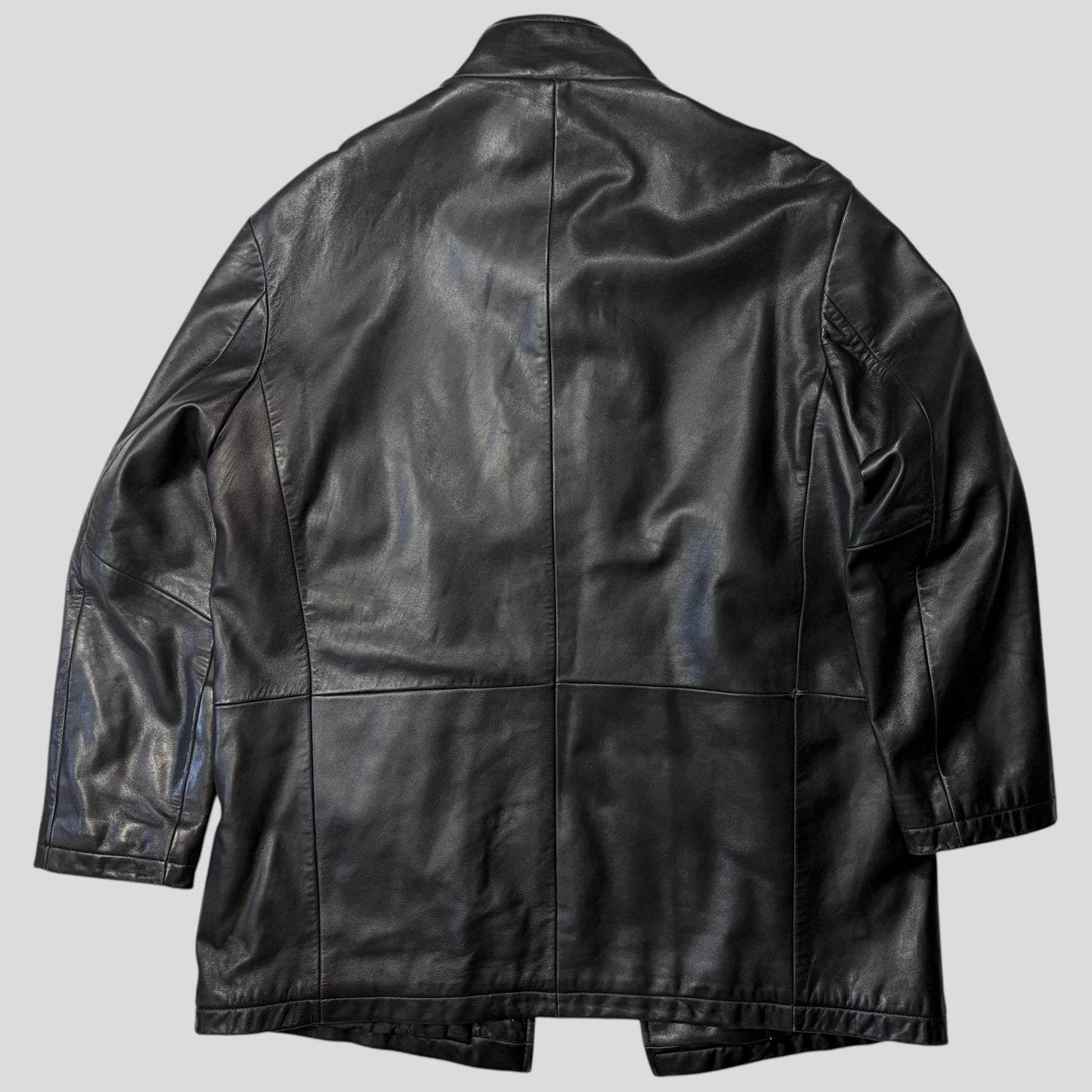 Hugo Boss 90’s Modular 2 in 1 Lambskin Leather Trench Coat - XL | Default Title, Black