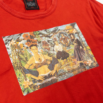 Vintage 90s Jean Paul Gaultier Classique Frida Kahlo Graphic T Shirt Womens Size M | Medium, Red