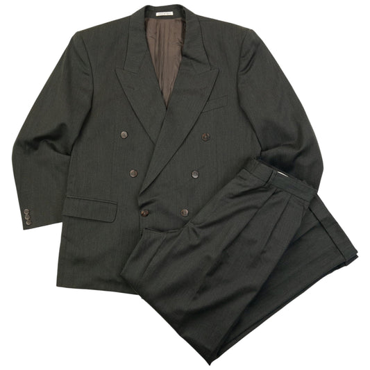 Vintage 90s YSL Yves Saint Laurent Jacket & Trousers Suit Set Size M | Medium, Grey