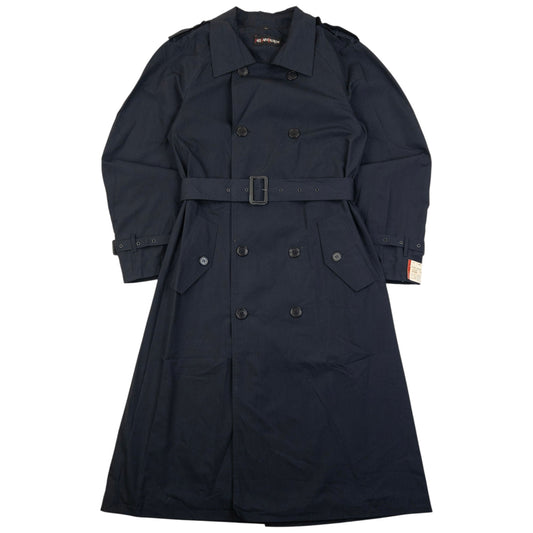 Vintage 80s YSL Yves Saint Laurent Belt Waist Trench Jacket Size S | Small, Navy