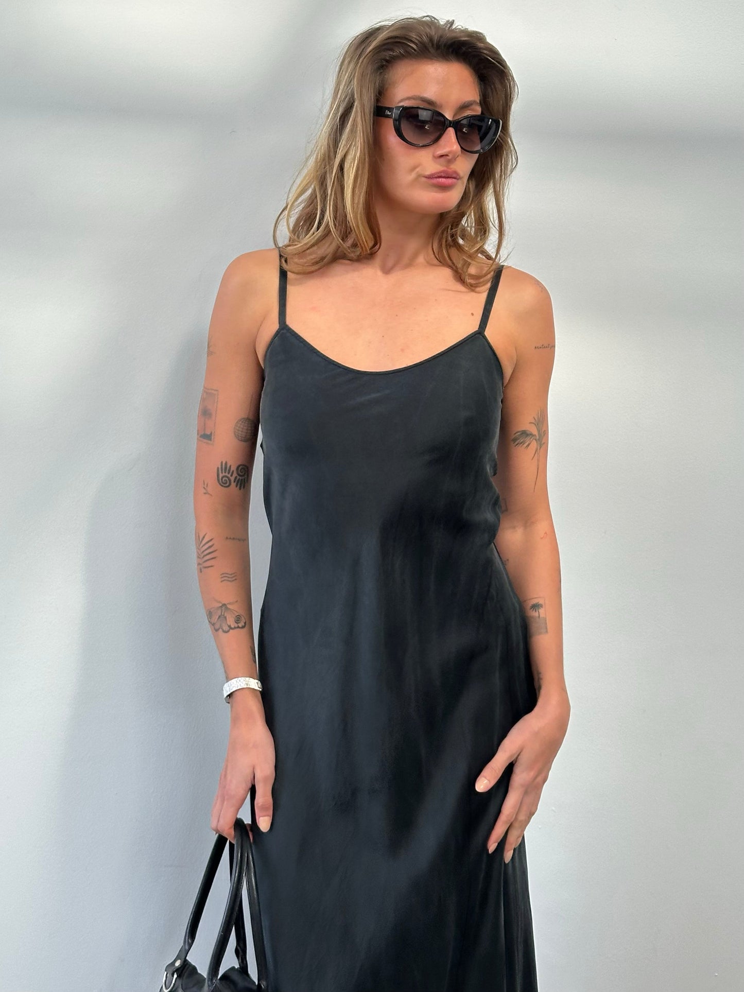 Vintage 1990s Pure Silk Floor Length Slip Dress - S