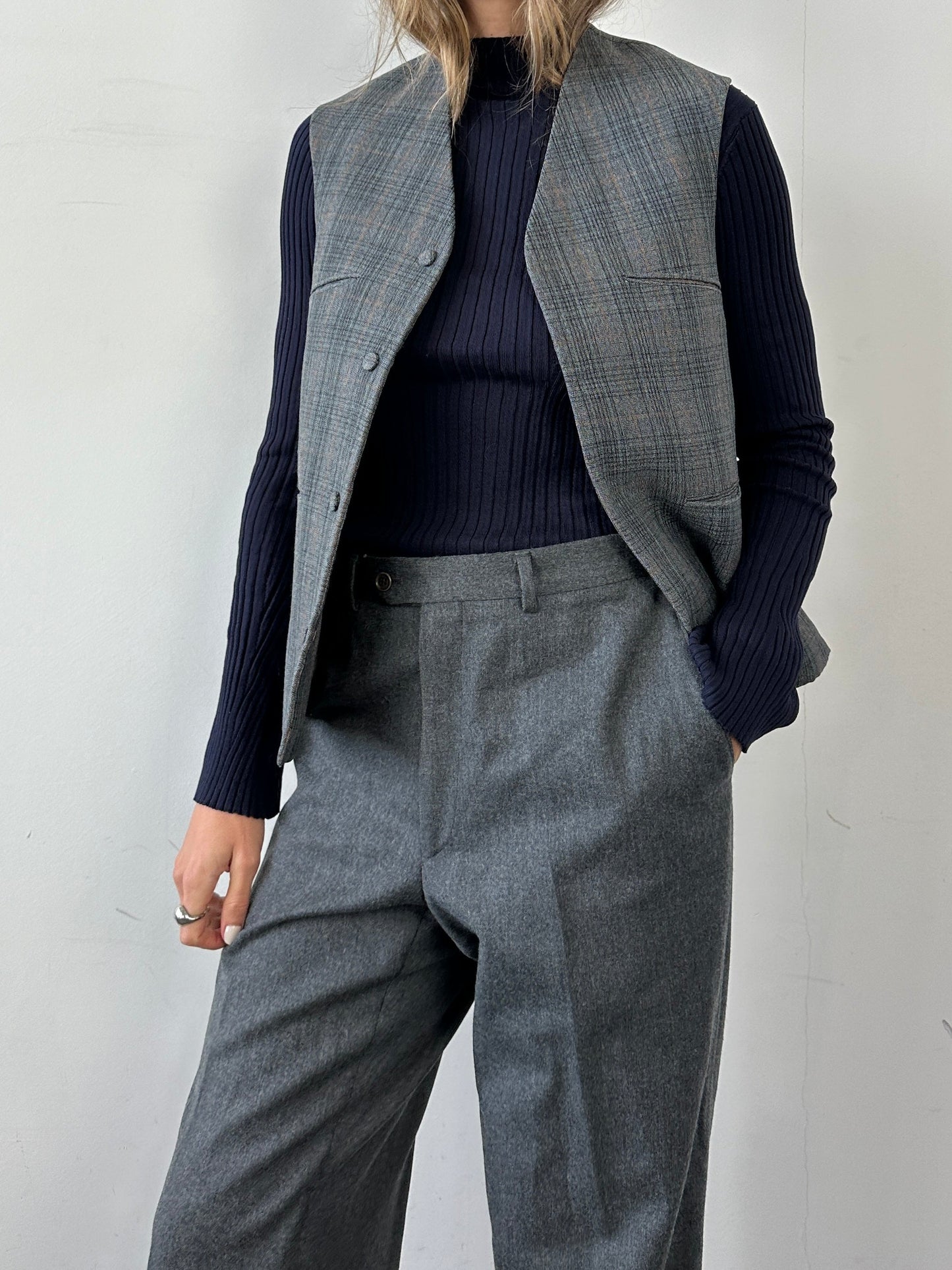 Vintage Check Handmade Waistcoat - M