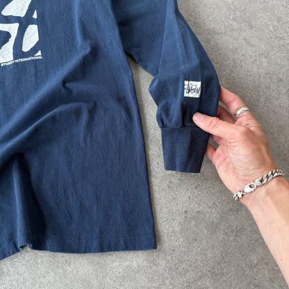 Stussy 1990s heavyweight long sleeve graphic t-shirt (M)