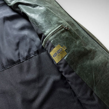 Kenzo Asymmetrical Zip Leather Jacket (1999-2003)