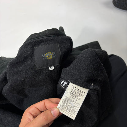 Versace VJC 00’s Moleskin Cotton Asymmetric Stud Pocket Jacket - M | O/S, Grey
