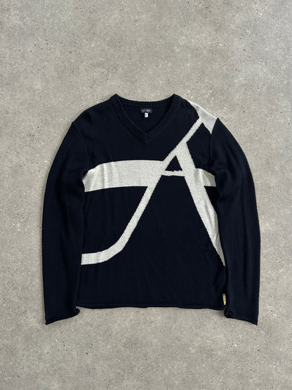 Armani Jeans Virgin Wool Knitted Logo Jumper - M/L