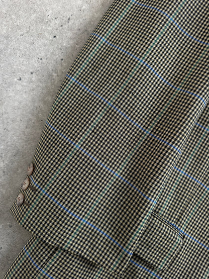 Yves Saint Laurent Pour Homme 1990s Wool Single Breasted Check Blazer - 44R/XL