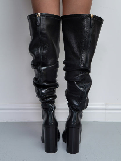 BURBERRY KNEE HIGH BOOTS (EU 38) | DEFAULT TITLE, Black