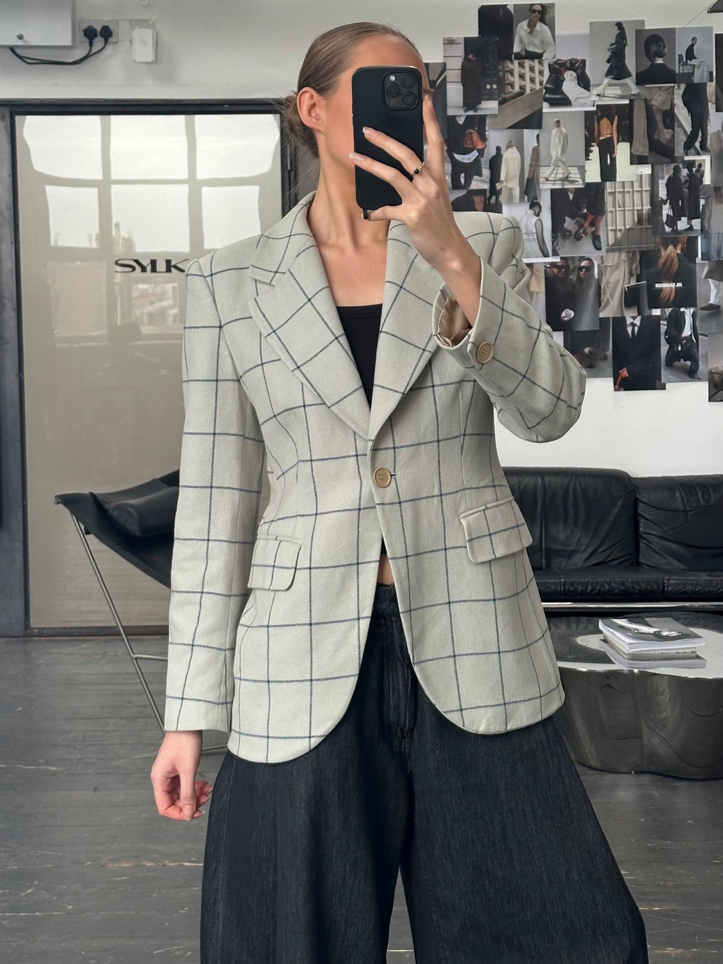 Emporio Armani 1990s Wool Check Blazer - M