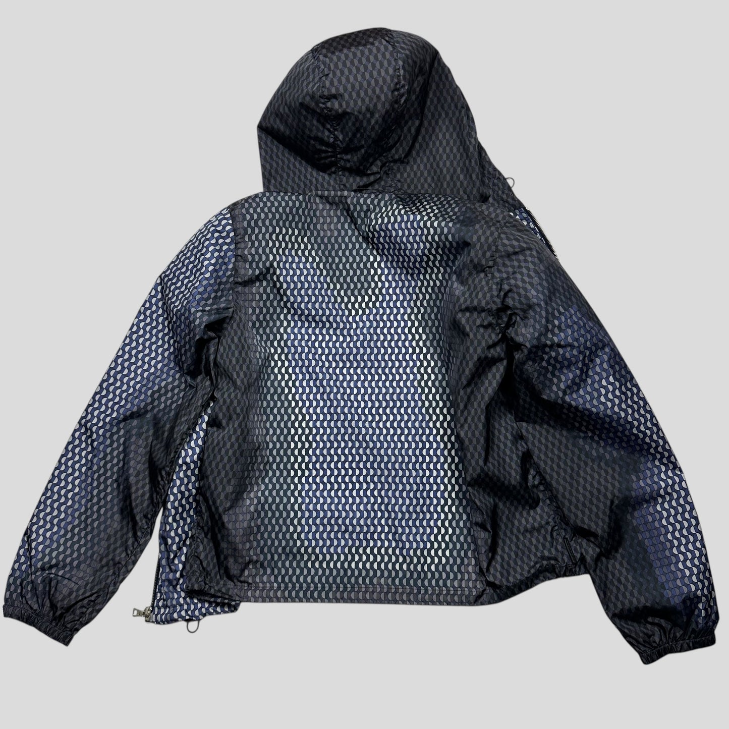 Prada Sport 2008 Geometric Shadow Print Nylon Jacket - M